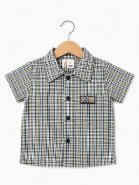Rare True Textured Vintage Plaid Short Sleeve Button Down Shirt 2T Granby Canada